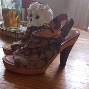 Coach Heeled Sandals 🩴in Signature Canvas
